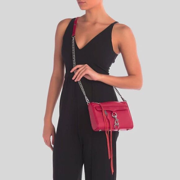 NWT REBECCA MINKOFF Mini M.A.C. Red Leather Crossbody Bag MSRP $195 - Picture 5 of 12